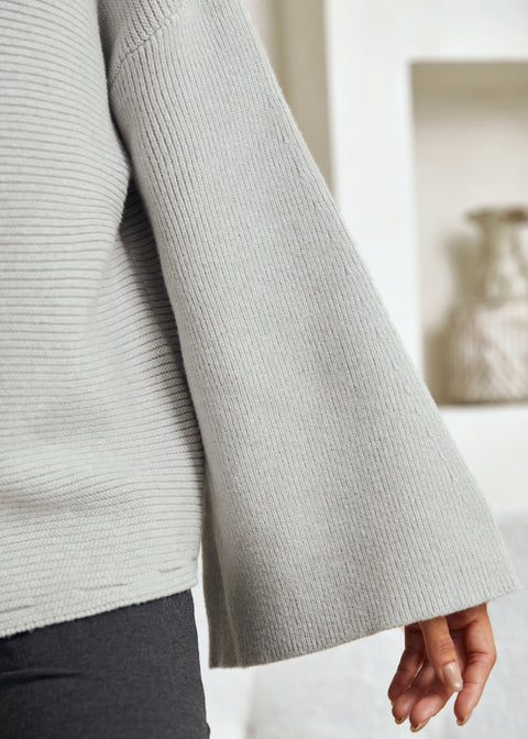 Bell Sleeve Sweater (Heather Gray) - Final Sale