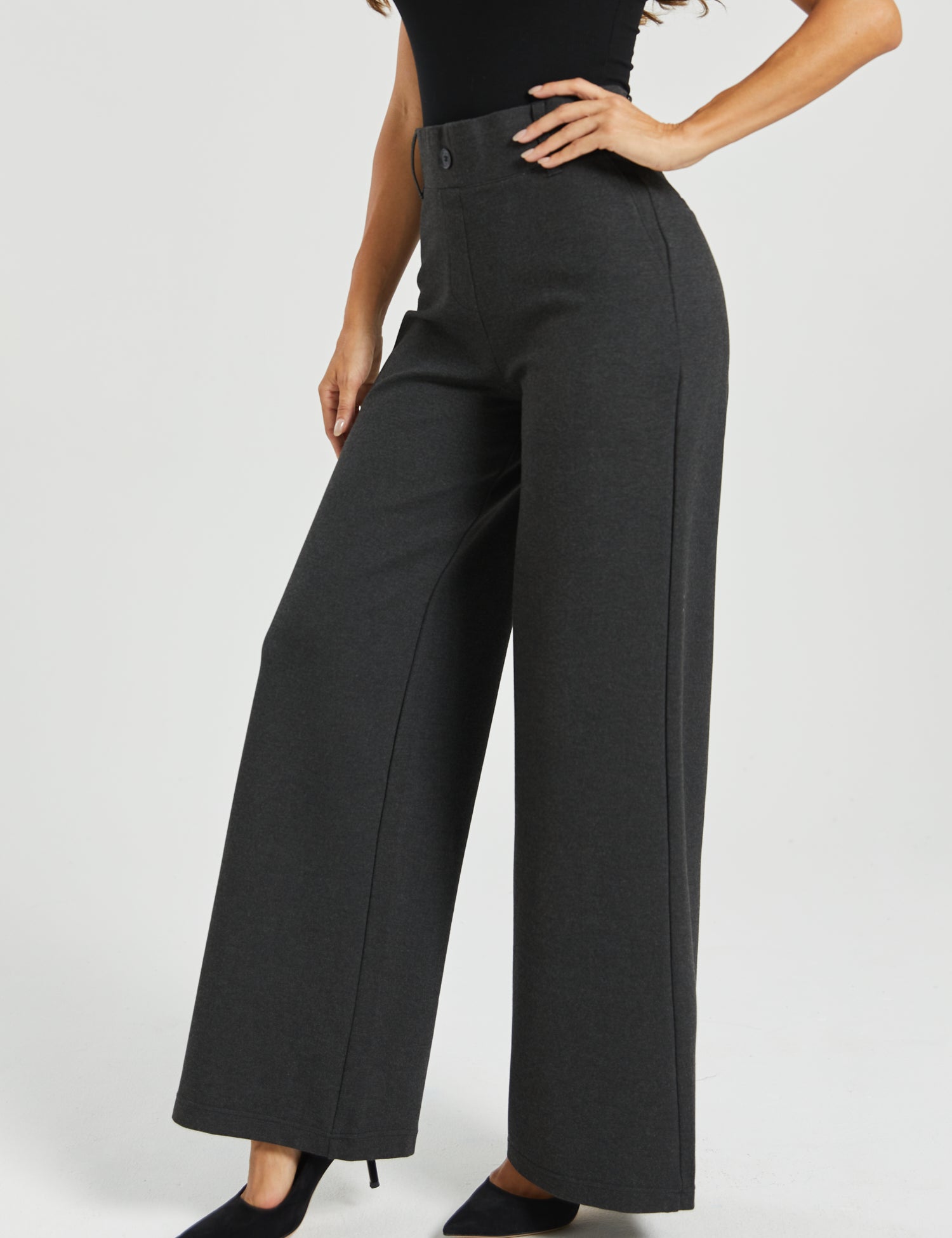 PRESALE ⏰ Classic High-Waist DPYP™ Dress Pant Yoga Pants | Wide (Charcoal)