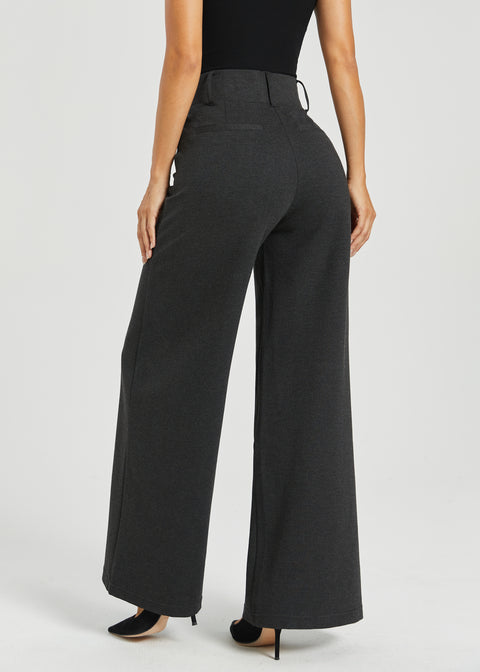 Classic High-Waist DPYP™ Dress Pant Yoga Pants | Wide (Charcoal)