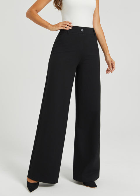 Two-Pocket DPYP™ Dress Pant Yoga Pant | Wide (Black)