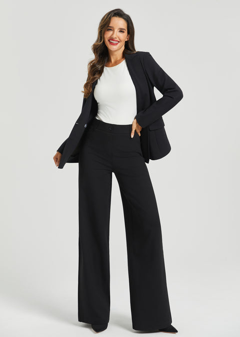 Two-Pocket DPYP™ Dress Pant Yoga Pant | Wide (Black)