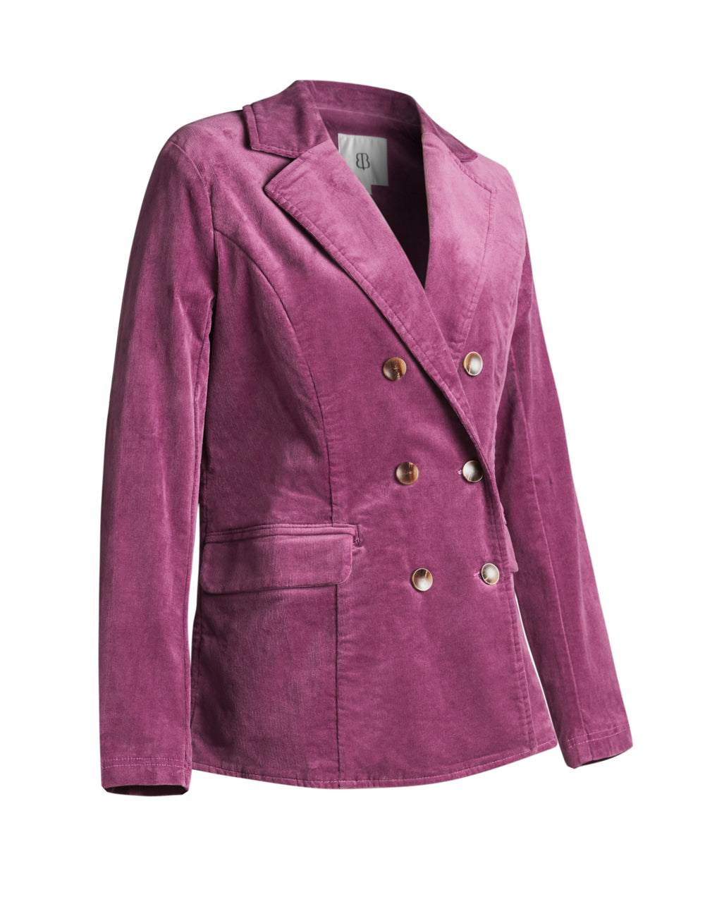 Double Breasted Blazer | Stretch Corduroy (Aubergine)