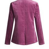 Double Breasted Blazer | Stretch Corduroy (Aubergine)