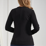 Twist-Front Long Sleeve (Black) - Final Sale