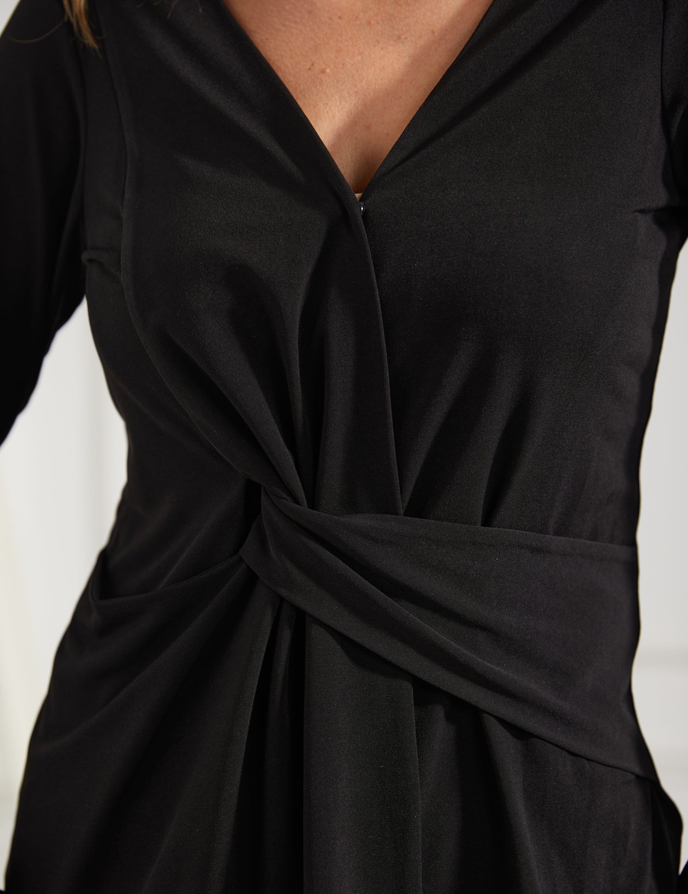Twist-Front Long Sleeve (Black) - Final Sale