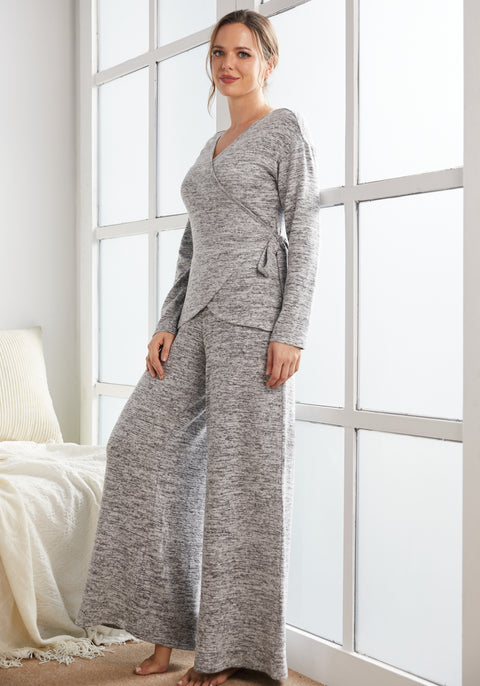 UltraEase Wide Leg Lounge Pant (Heather Charcoal) - Final Sale