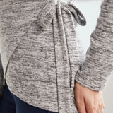 UltraEase Side-Tie Wrap Top (Heather Charcoal) - Final Sale