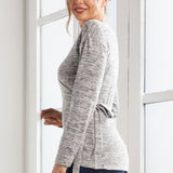UltraEase Side-Tie Wrap Top (Heather Charcoal) - Final Sale
