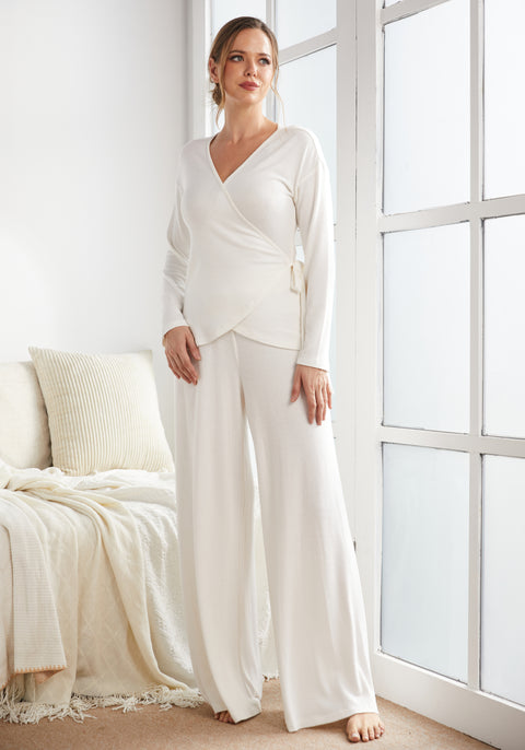 UltraEase Side-Tie Wrap Top (Ivory) - Final Sale