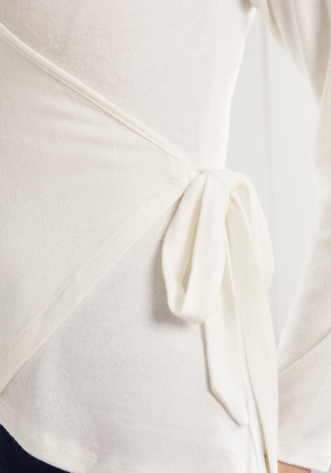 UltraEase Side-Tie Wrap Top (Ivory) - Final Sale