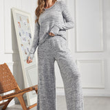 UltraEase Wide Leg Lounge Pant (Heather Charcoal) - Final Sale