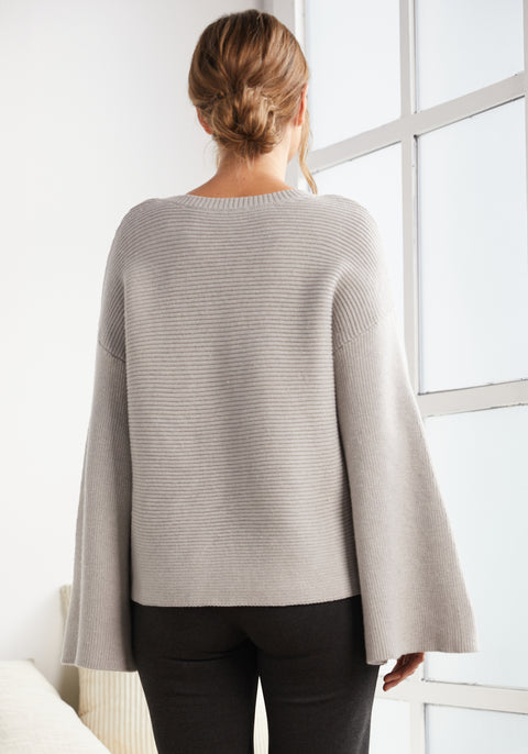 Bell Sleeve Sweater (Heather Gray) - Final Sale