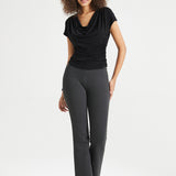 Cap Sleeve Cowl Neck Top (Black)