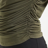 Cap Sleeve Cowl Neck Top (Olive)