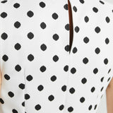 Peplum Sleeveless Top (Ivory Black Dot)