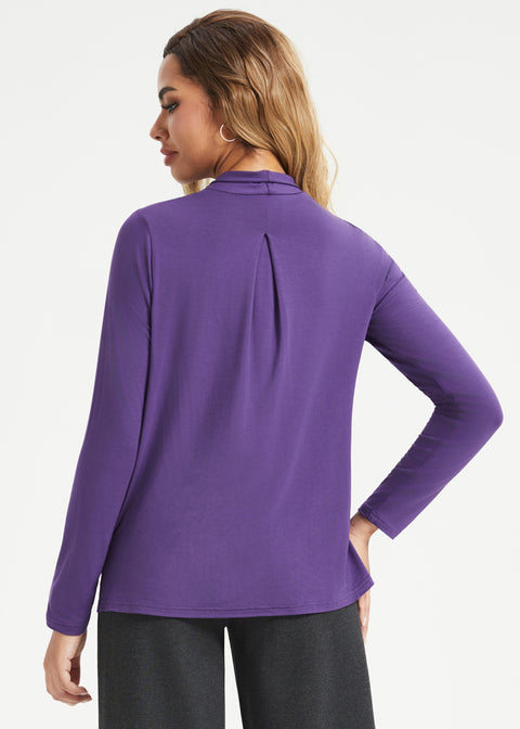 Surplice Long Sleeve Tunic (Aubergine) - Final Sale