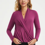Surplice Long Sleeve Tunic (Burgundy) - Final Sale