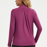 Surplice Long Sleeve Tunic (Burgundy) - Final Sale