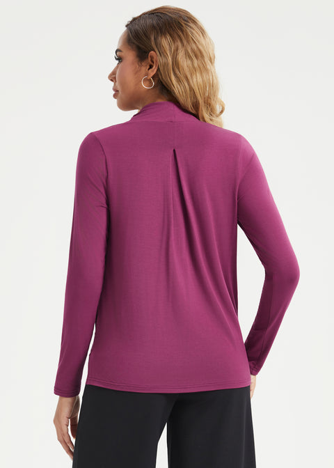 Surplice Long Sleeve Tunic (Burgundy) - Final Sale