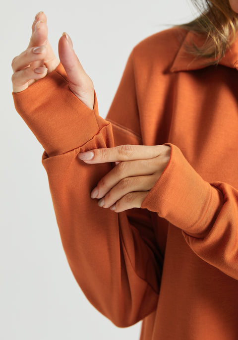 AirFlex Polo Knit Pullover (Rust) - Final Sale
