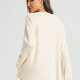 AirFlex V-Neck Pocket Detail Top (Ivory)