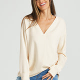 AirFlex V-Neck Pocket Detail Top (Ivory)