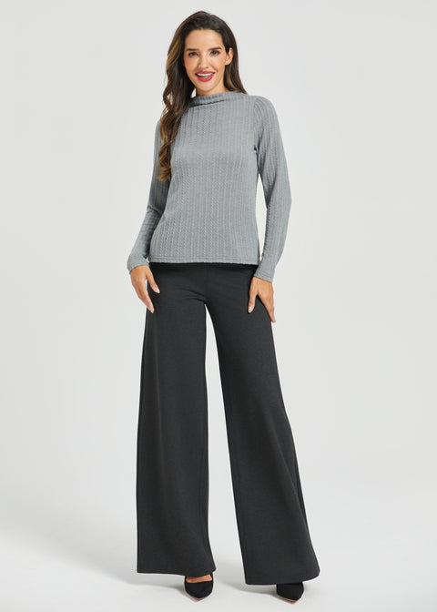 MiniCable Long Sleeve Mockneck (Charcoal) - Final Sale