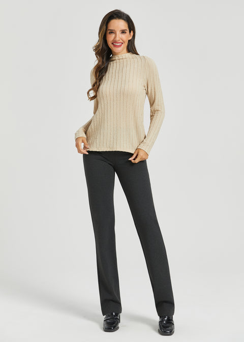 MiniCable Long Sleeve Mockneck (Oatmeal) - Final Sale