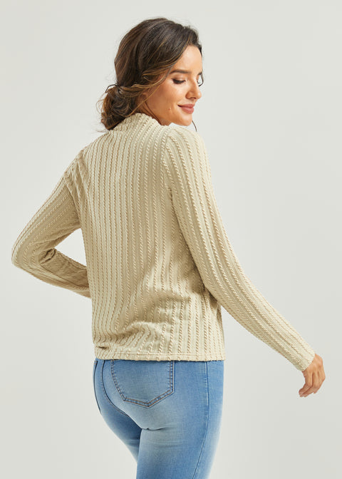 MiniCable Long Sleeve Mockneck (Oatmeal) - Final Sale