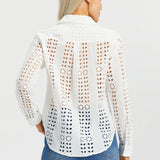 Eyelet Shirt Long Sleeve | Cotton (Star White) - Final Sale