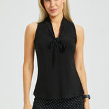 Sleeveless Bow Blouse (Black)