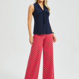 Sleeveless Bow Blouse (Navy) - Final Sale