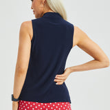 Sleeveless Bow Blouse (Navy) - Final Sale