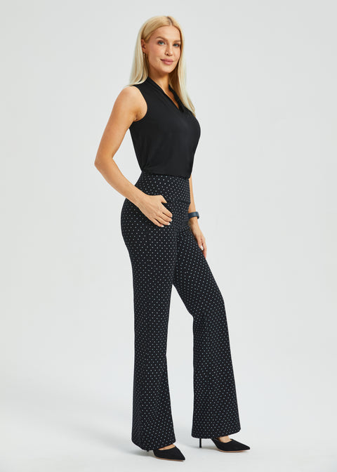 Sleeveless Pleated V-Neck Top (Black)