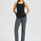 Twist Strap Cowl Neck Top (Black) - Final Sale