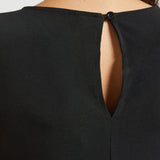 Asymmetrical Hem Sleeveless Tunic | Matte Jersey (Black)