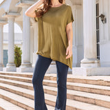 Asymmetrical Boatneck Sweater (Chai Tea) - Final Sale