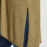 Asymmetrical Boatneck Sweater (Chai Tea) - Final Sale