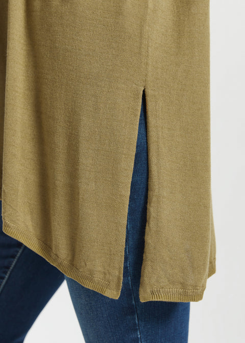 Asymmetrical Boatneck Sweater (Chai Tea) - Final Sale