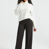 Mix Direction Rib Turtleneck Sweater (Ivory)