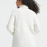 Mix Direction Rib Turtleneck Sweater (Ivory)