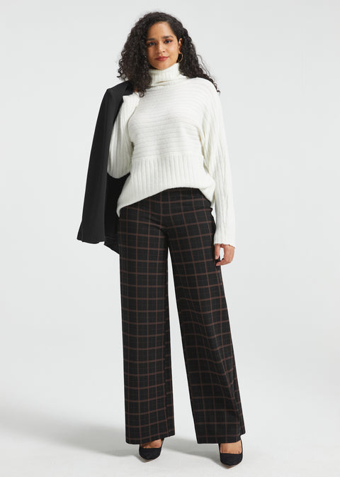 Mix Direction Rib Turtleneck (Ivory)