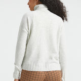 Cable Accent Turtleneck (Heather Ivory)