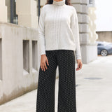 Cable Accent Turtleneck (Heather Ivory)