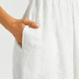 Eyelet Fit & Flare Dress | Cotton (Star White)