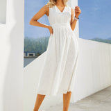 Eyelet Fit & Flare Dress | Cotton (Star White)