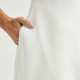 Fit & Flare Shirt Dress | AirWeave Stretch Linen (Star White)