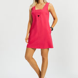 Peekaboo V-Neck Shift Dress (Virtual Pink) - Final Sale