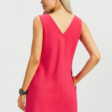 Peekaboo V-Neck Shift Dress (Virtual Pink) - Final Sale