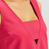 Peekaboo V-Neck Shift Dress (Virtual Pink) - Final Sale